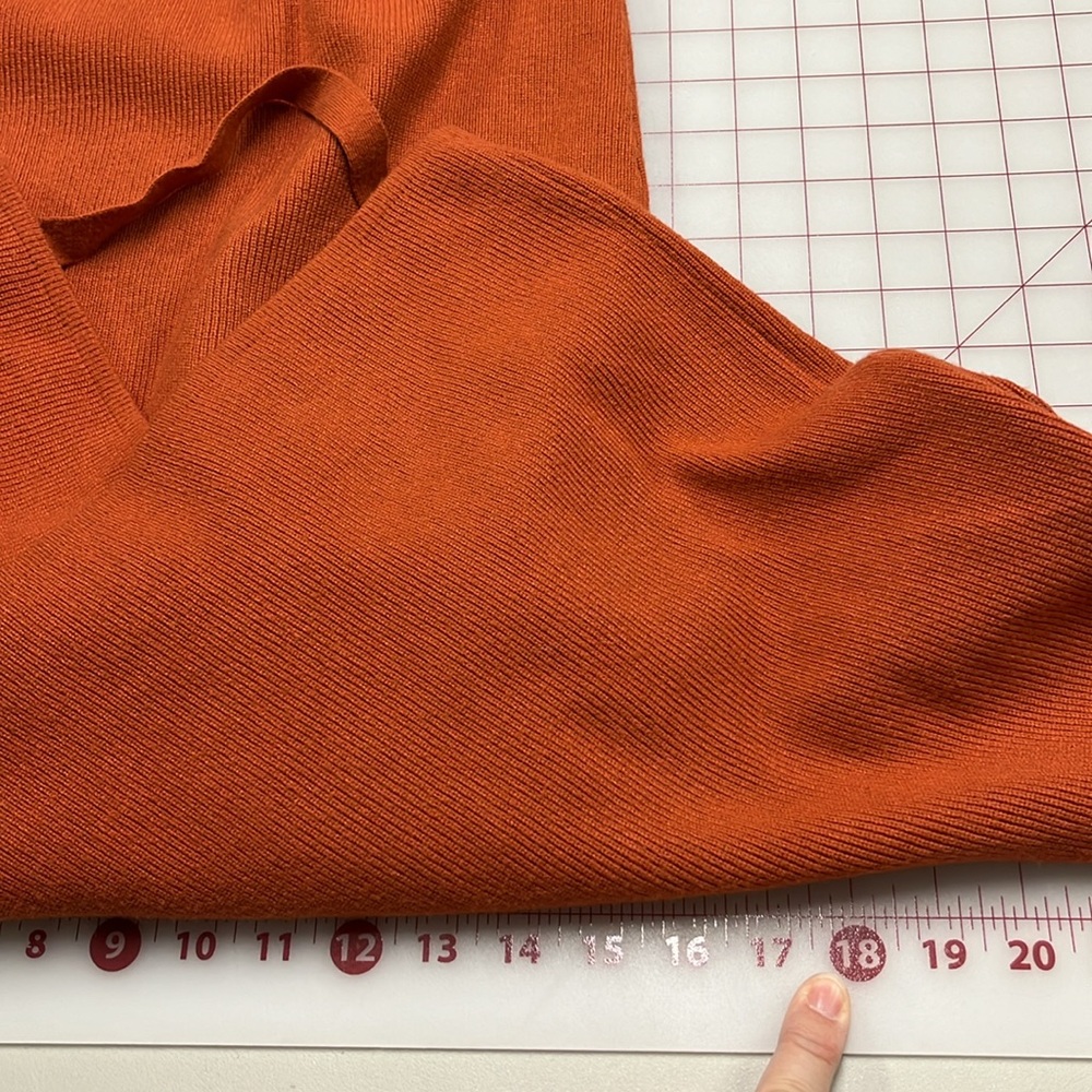 CHERFLY Dolman SLV Faux Wrap Backless Bodycon/Glam Belt Caramel Sweater Dress S - Picture 15 of 16